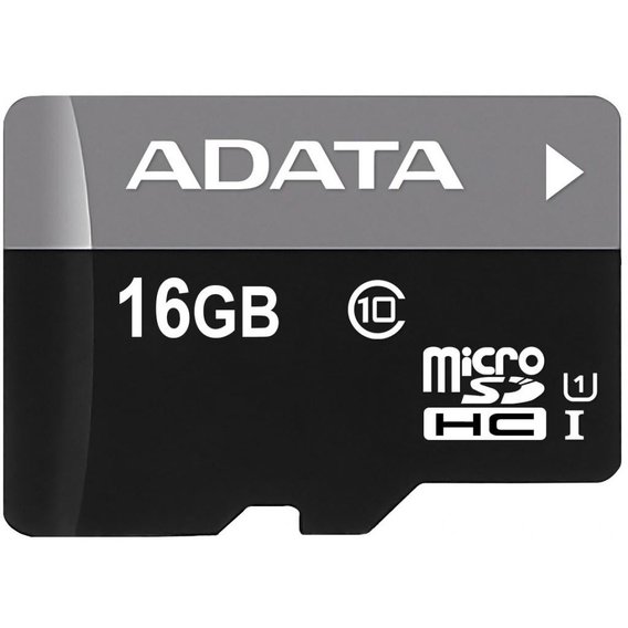Карта памяти ADATA 16GB microSDHC Class 10 UHS-I U1 + adapter (AUSDH16GUICL10-RA1)