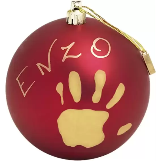 Набор для создания отпечатка ручки и ножки малыша Baby Art Рождественский шарик Мое волшебное Рождество Красный 11 см (34120153)