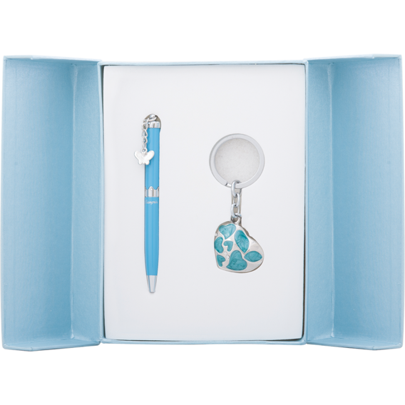 Набор подарочный Langres Romance: Ручка шариковая + брелок, синий (LS.122020-02)