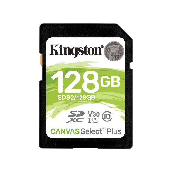 Карта памяти Kingston 128GB SDXC Class 10 UHS-I U3 V30 Canvas Select Plus (SDS2/128GB)