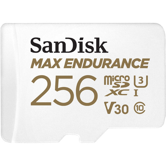 Карта памяти SanDisk 256GB microSD Сlass 10 UHS-I U3 V30 High Endurance + adapter (SDSQQVR-256G-GN6IA)