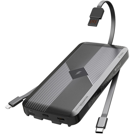 Внешний аккумулятор iWALK Power Bank Scorpion Air 10000mAh Lightning/USB-C with MagSafe Wireless Charger Black (UBA10000M)