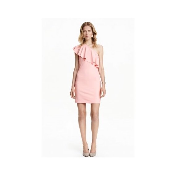 

Платье H&M 3988204 44 розовое вечернее до середины бедра
