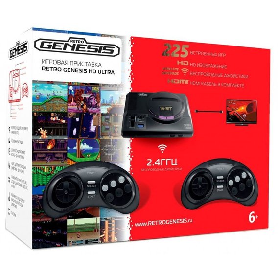 Игровая приставка Retro Genesis 16 bit HD Ultra (225 игр)
