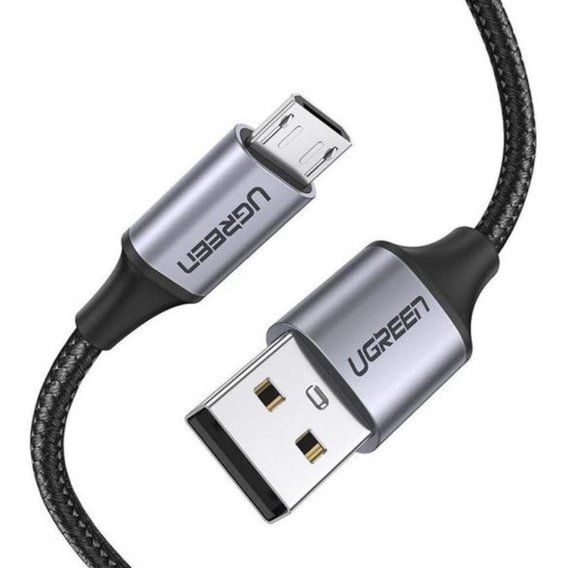 Кабель Ugreen Aluminum Braid USB Cable to microUSB 2m Black (60148)