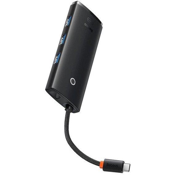 Адаптер Baseus Adapter Lite Series USB-C to 3хUSB3.0+USB-C+HDMI Black (WKQX040001)