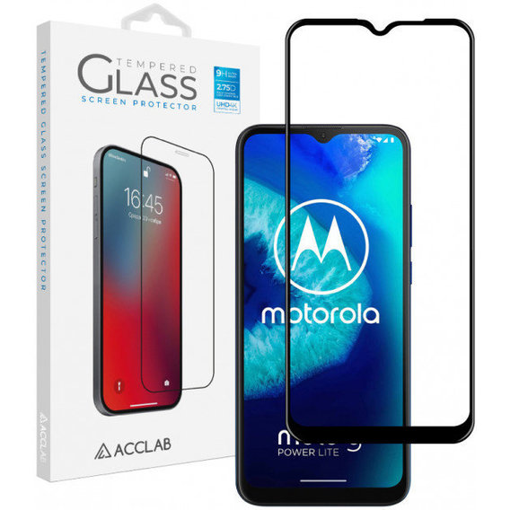 Аксессуар для смартфона ACCLAB Tempered Glass Full Glue Black for Motorola G9 Play