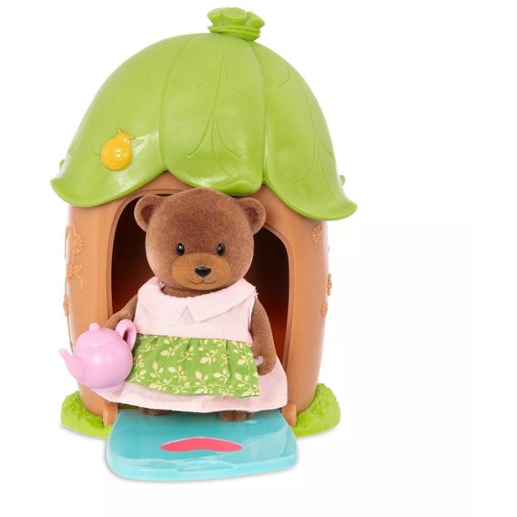 Игровой набор Li'l Woodzeez Домик с сюрпризом (зеленая крыша, 1 фигурка медведя, 1 аксессуар) (WZ6614Z)
