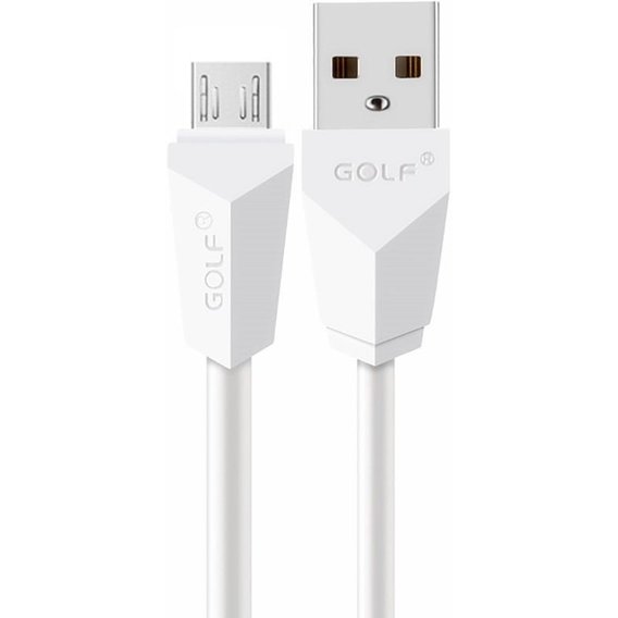 Кабель Golf USB Cable to microUSB Diamond Fast Charger 1m White (GC-27M)