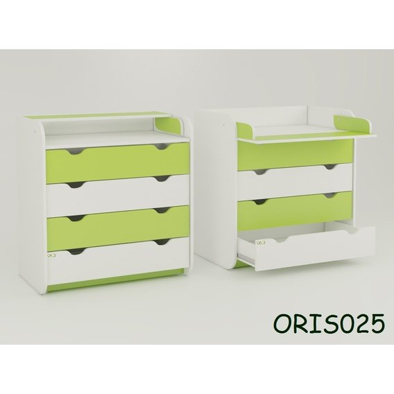 Пеленальный комод Colour с 4 ящиками Зеленый (ORIS025)