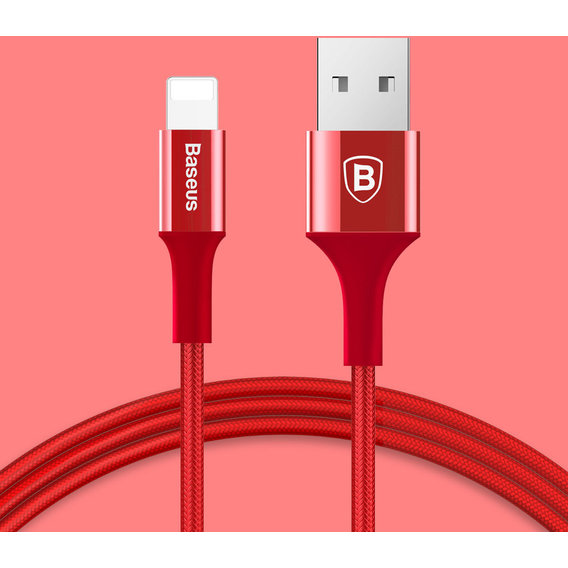 Кабель Baseus USB Cable to Lightning Shining Jet Metal 1m Red (CALSY-09)