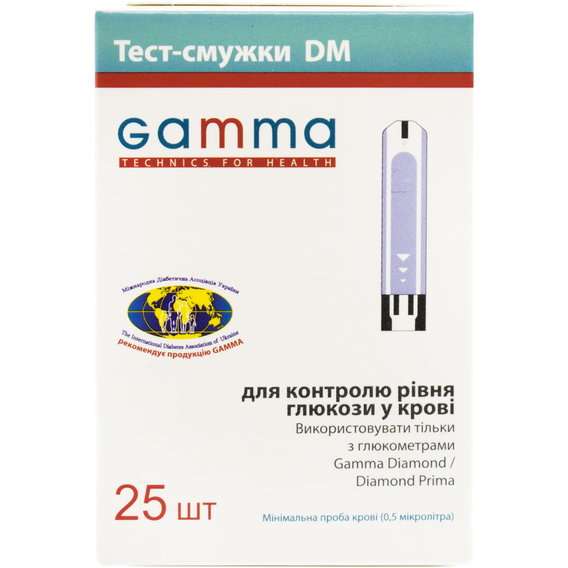 Аксессуар для глюкометра Тест-полоски GAMMA DM (25 шт.)