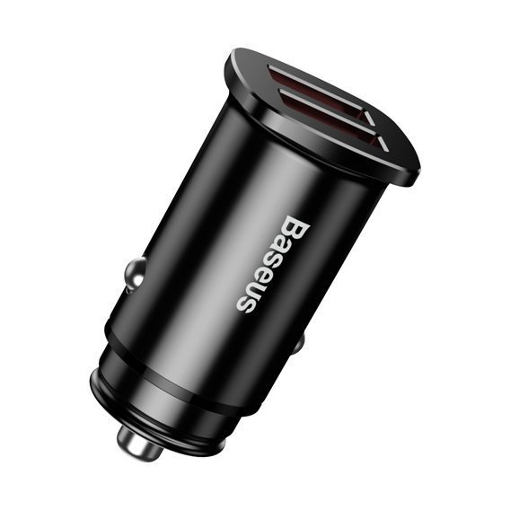 Зарядное устройство Baseus USB Car Charger 2xUSB Square Metal Quick Charger 3.0 30W Black (CCALL-DS01)
