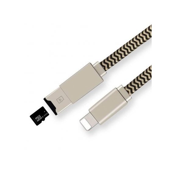 Кабель Budi USB Cable Lightning with TF Card Reader 20cm (00SD717CORD)