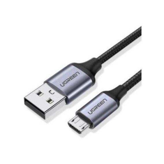 Кабель Ugreen Aluminum Braid USB Cable to microUSB 1m Black (60146)