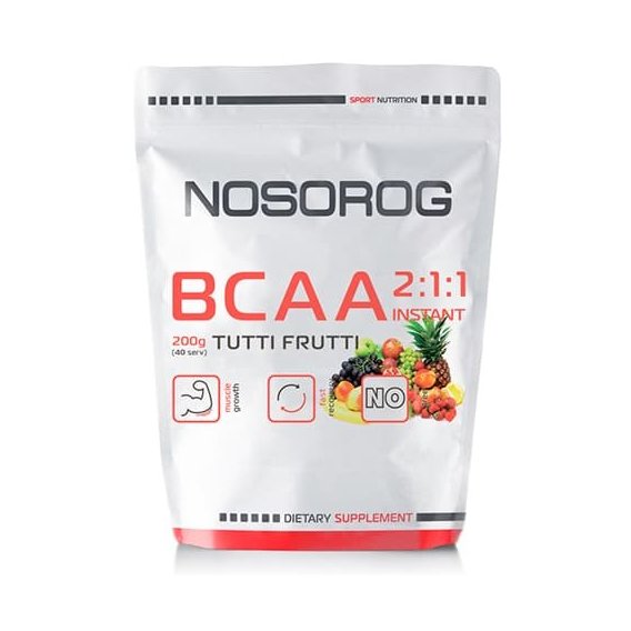 Аминокислота для спорта Nosorog Nutrition BCAA 2:1:1 200 g /36 servings/ Tutti Frutti