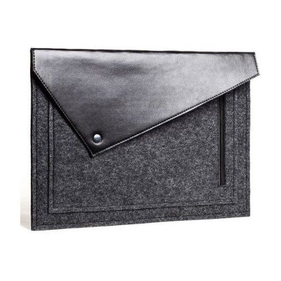 Gmakin Cover Envelope Triangular Roof Black/Dark Grey (GM57) for MacBook 13"
