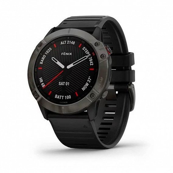 Смарт-часы Garmin Fenix 6X Sapphire Carbon Grey DLC with Black Band (010-02157-10)