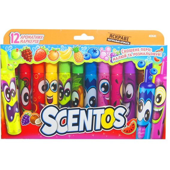 Набор ароматных маркеров Scentos для рисования - Штрих (12 цветов) (40641)