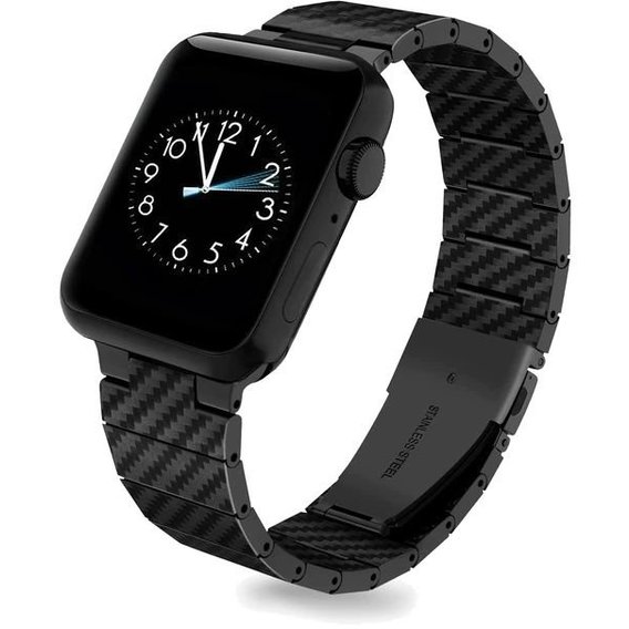 Аксессуар для Watch COTEetCI W76 Carbon Fiber Pattern Strap Black (22008-BK) for Apple Watch 42/44/45/49mm