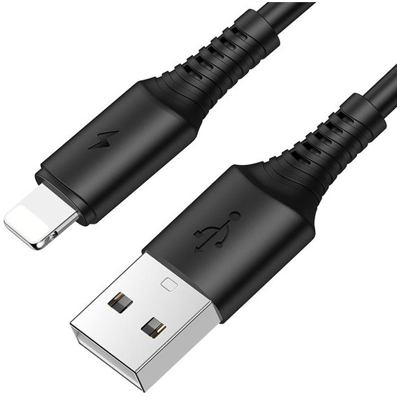 Кабель Borofone USB Cable to Lightning Coolway 1m Black (BX47)