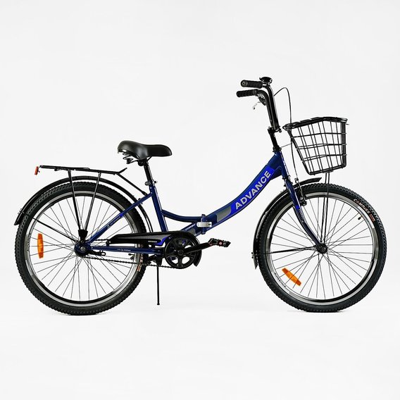 Велосипед Corso Advance 24" складной синий (AD-24003)
