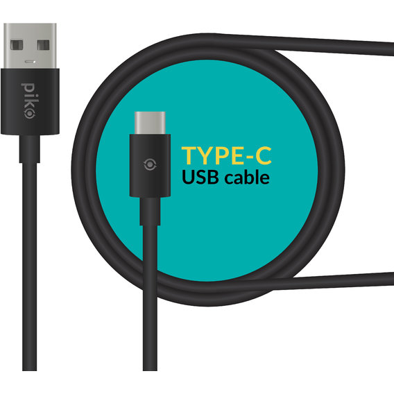 Кабель Piko USB Cable USB-C 2m Black (CB-UT12)