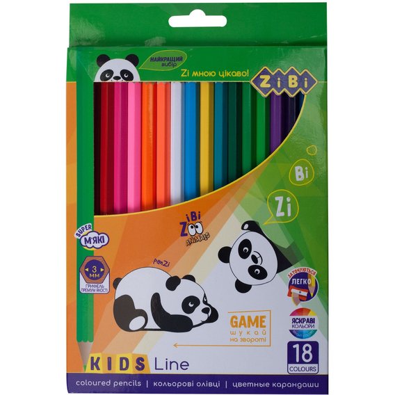 Карандаши цветные ZiBi Kids line, 18 цветов