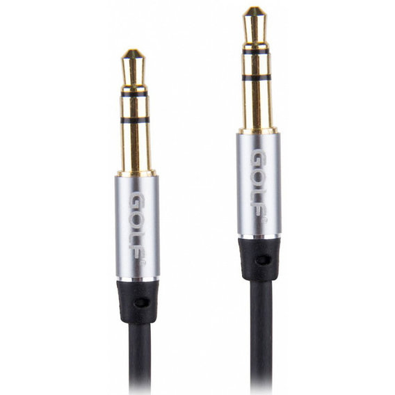 Кабель Golf Audio Cable AUX 3.5mm Jack 1m Black (GF-AUX)