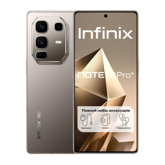 Смартфон Infinix Note 50 Pro+ 12/256Gb Titanium Grey (UA UCRF)