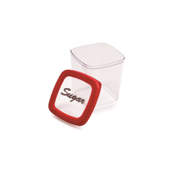 Емкость для хранения Time Eco для сахара, 1.0л красная крышка (8001136005008)
