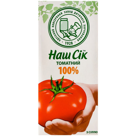 Сок ОКЗДХ Наш Сік томатный с солью восстановленный стерилизованный 0.33 л (4820192261944)