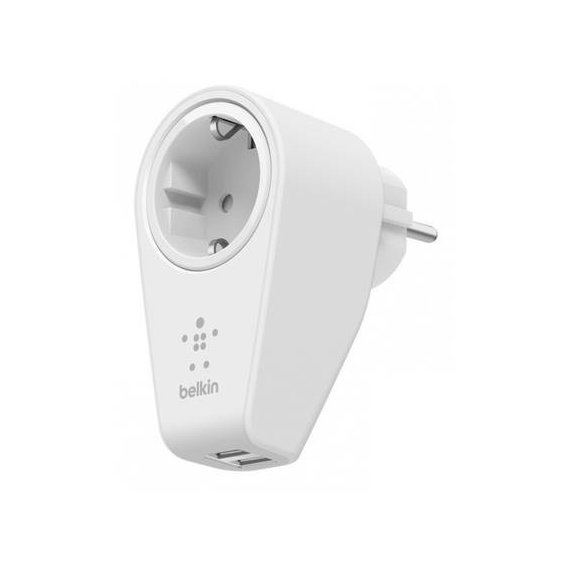 Зарядное устройство Belkin Wall Charger Boost 2xUSB and Socket Outlet 2.4A White (F8M102vf)