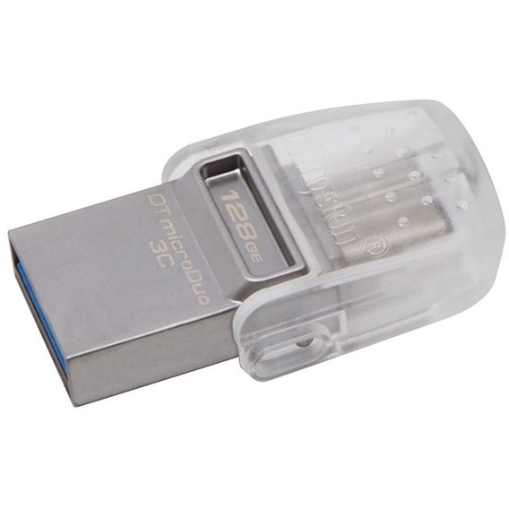 USB-флешка Kingston 128GB DataTraveler MicroDuo USB 3.1/Type-C Metal Silver (DTDUO3C/128GB)