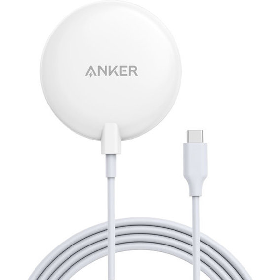 Зарядное устройство ANKER Wireless Charger MagSafe PowerWave 15W White (A2565G21) for iPhone 15 I 14 I 13 I 12 series