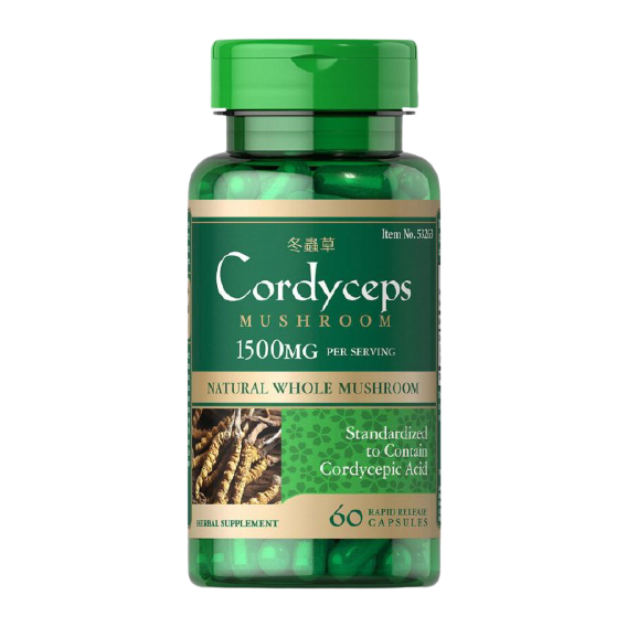 

Puritans Pride Cordyceps Mushroom 750 mg Кордицепс 60 капсул