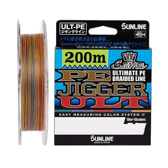 Шнур Sunline PE-Jigger ULT 200m (multicolor) #2.0/0.235mm 35lb/15.5kg (1658.10.38)