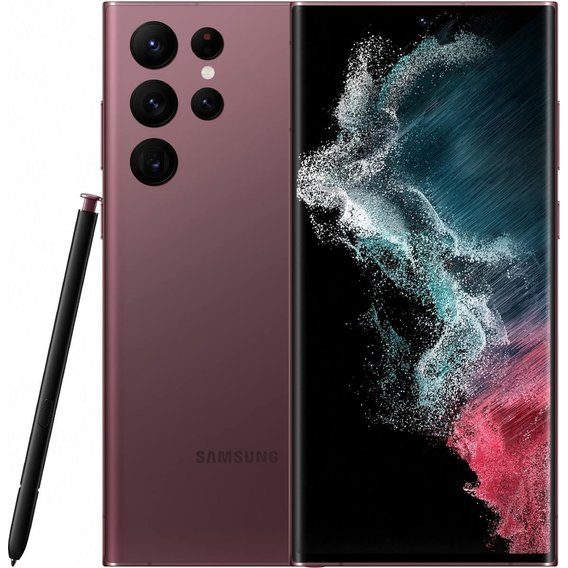 Смартфон Samsung Galaxy S22 Ultra 12/1024GB Dual Burgundy S9080 (Snapdragon)