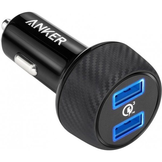 Зарядное устройство ANKER USB Car Charger PowerDrive 2 Quick Charge 3.0 Ports V3 Black (A2228H11)