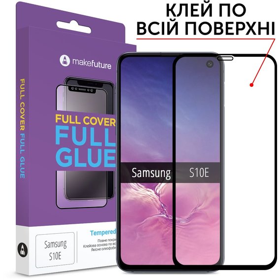 Аксессуар для смартфона MakeFuture Tempered Glass Full Cover Glue Black (MGF-SS10E) for Samsung G970 Galaxy S10e