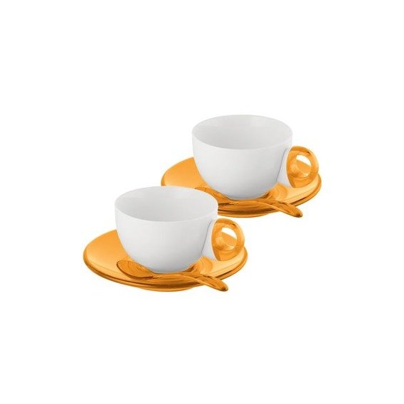 Набор чашек для капучино Guzzini Art & Cafe 22400145 желтый (на 2 перс)