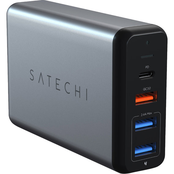 Зарядное устройство Satechi Wall Charger Travel USB-C+3xUSB 75W Space Grey (ST-MCTCAM)