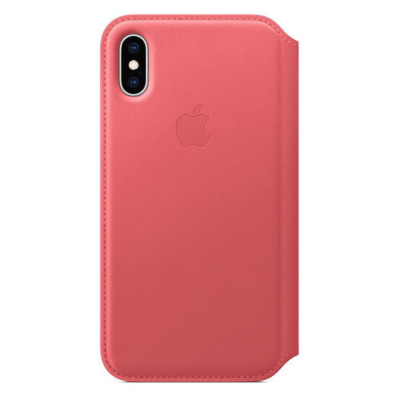 Аксессуар для iPhone Apple Leather Folio Case Peony Pink (MRX12) for iPhone Xs