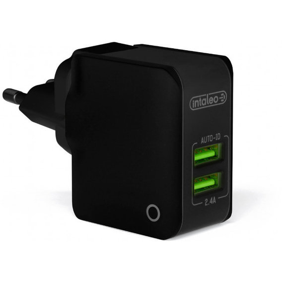Зарядное устройство Intaleo USB Wall Charger 2xUSB 2.4A Black (TCA242)