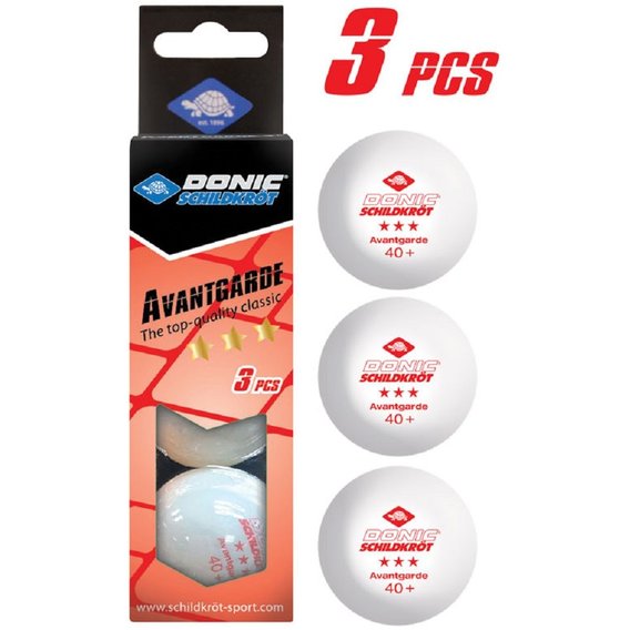 Мячик для настольного тенниса Donic Advantgarde 40+ 3* 3 шт. white (608334-40+)