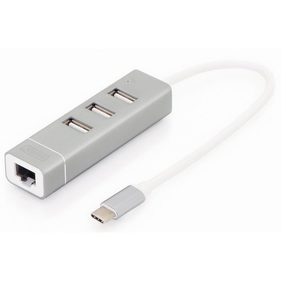 Адаптер Digitus Adapter USB-C to 3xUSB+Ethernet (DA-70253)