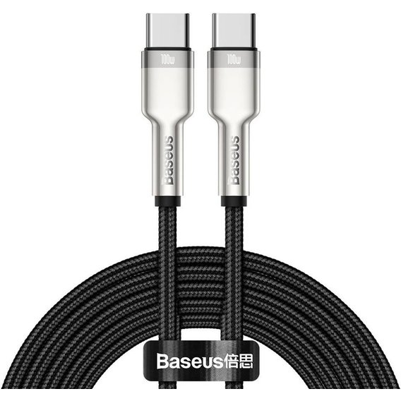 Кабель Baseus Cable USB-C to USB-C Cafule Metal 100W 2m Black (CATJK-D01)