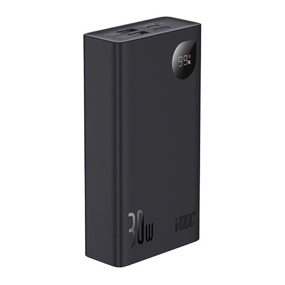Внешний аккумулятор Baseus Power Bank 20000mAh Adaman 2 Metal Digital Display 30W Black (PPAD050001)