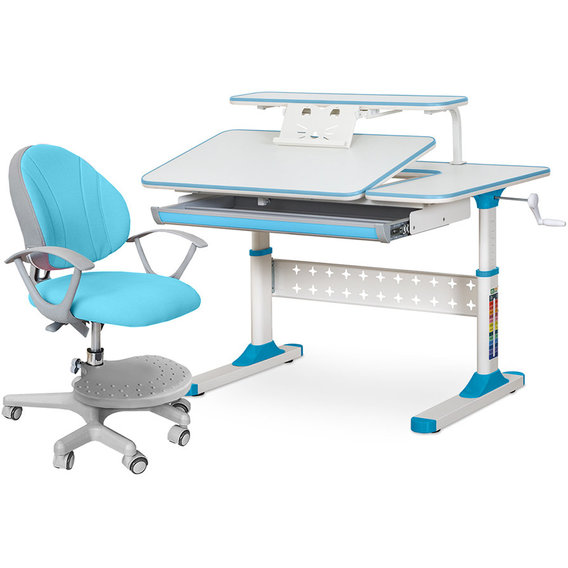 Комплект стол Ergokids TH-320 Blue + кресло Evo-kids Mio KBL (арт. TH-320 W/BL + Y-407 KBL)