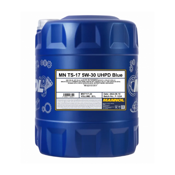 Моторное масло Mannol TS-17 BLUE UHPD 5W-30, 20л (MN7117-20)